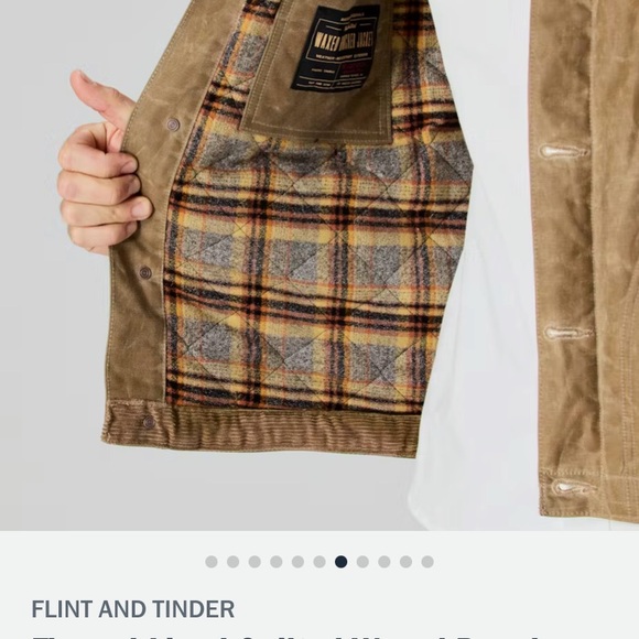 FLINT AND TINDER
Flannel-Lined Quilted Waxed Rancher
 in Field Tan - Picture 8 of 10